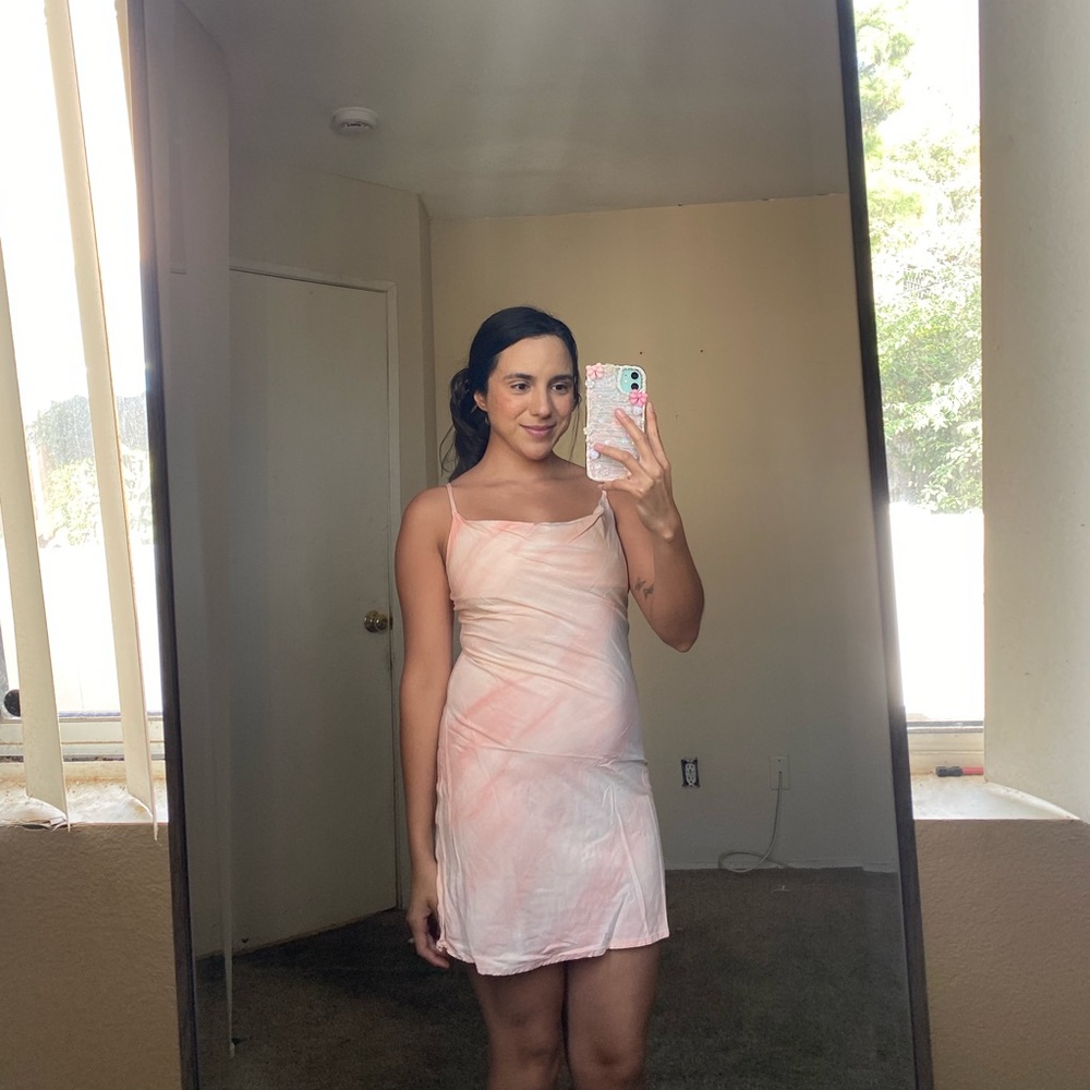 Coral Spaghetti Strap Dress